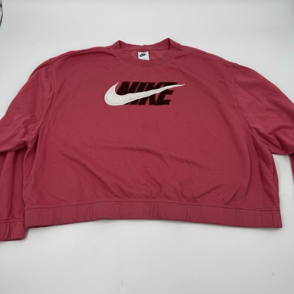 Nike Women's Plus Icon Clash Oversized Cropped Fleece Sweatshirt Size 1X - Picture 1 of 14